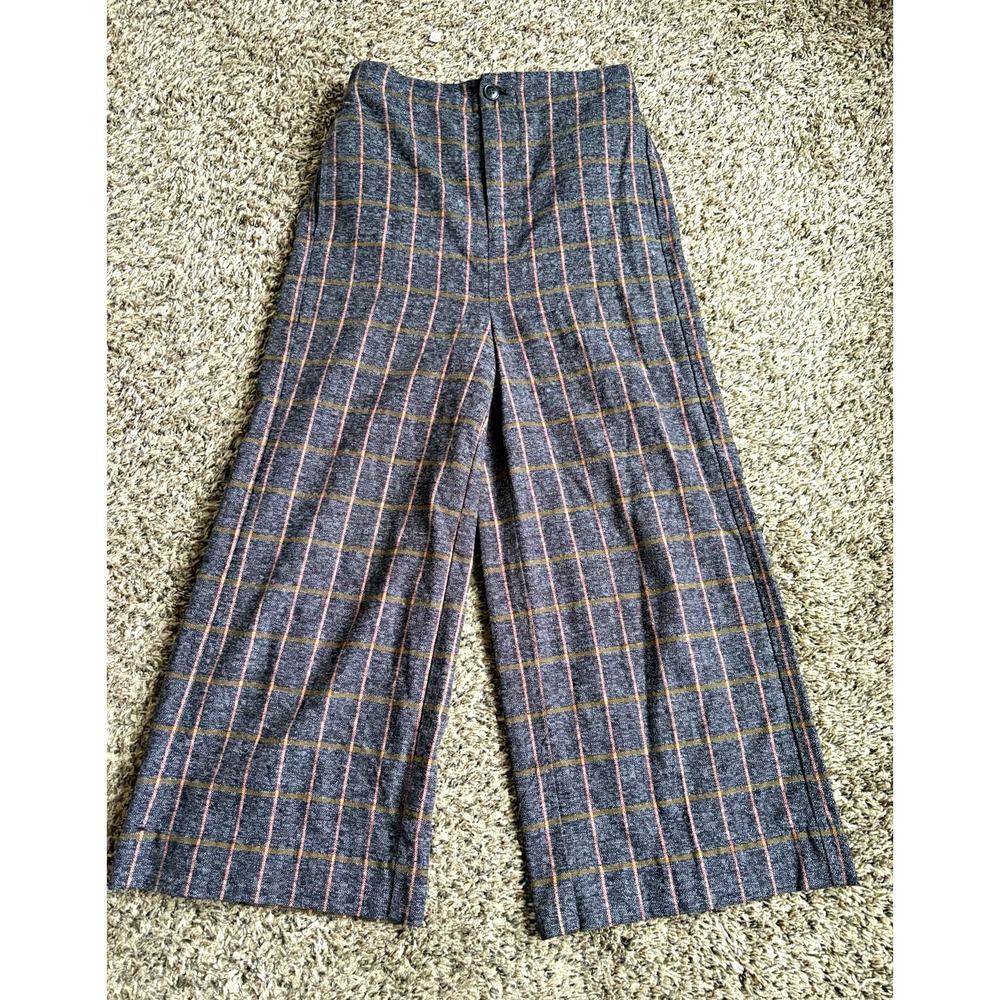 Madewell Huston Pull-On Crop Pants in Enbrook Plaid Twill Cotton XS